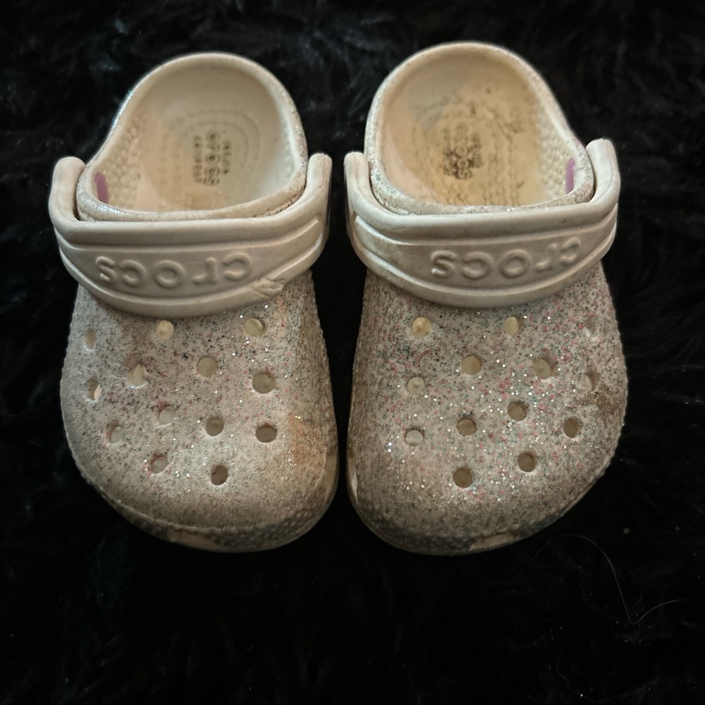 CROCS Kids Sparkling White Clogs